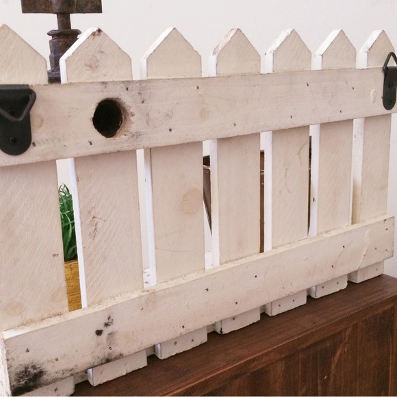 zakka vintage wall decor rustic wood shelf with a bird can - Picture 4 of 11